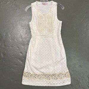 Calypso St Barth Eyelet Beaded Shift Dress
